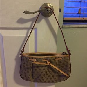 Authentic Dooney & Bourke Tan Logo Purse Handbag