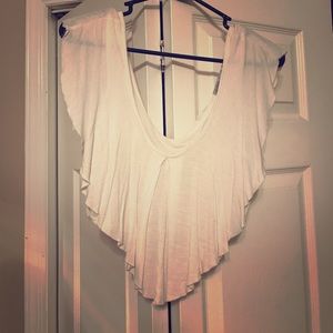 White flowy crop top