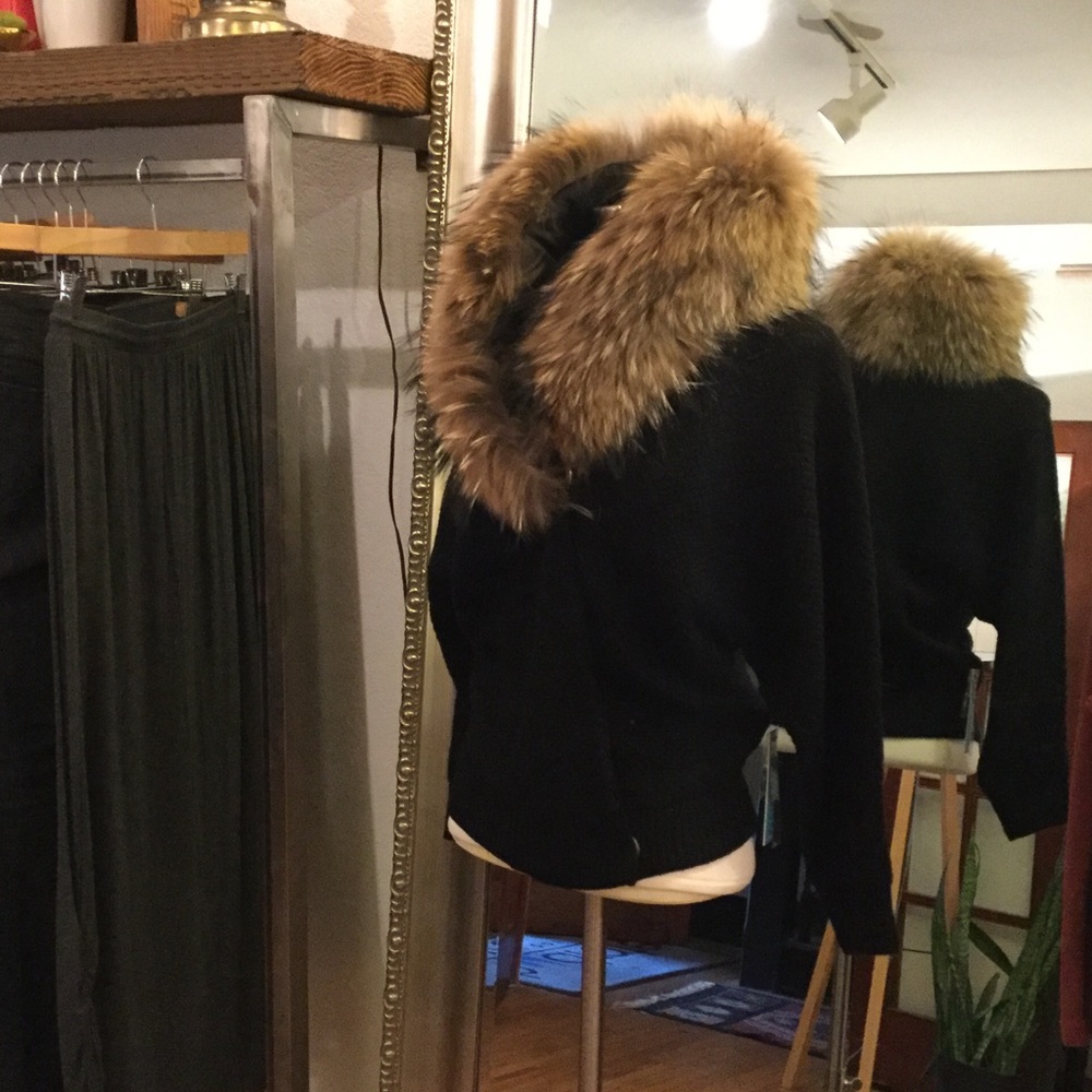 Alice + Olivia sweater with fur collar