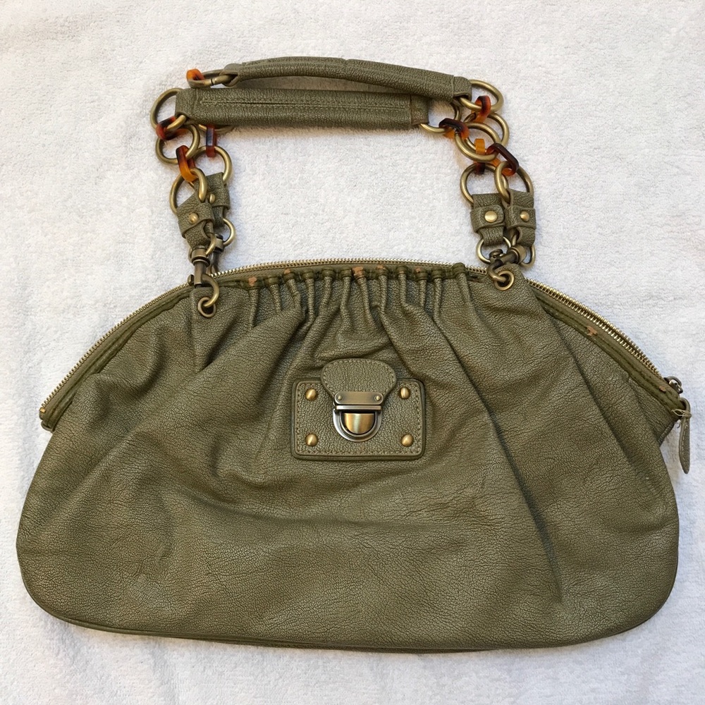Melie Branco Green Purse (Tortoise Shell Links)