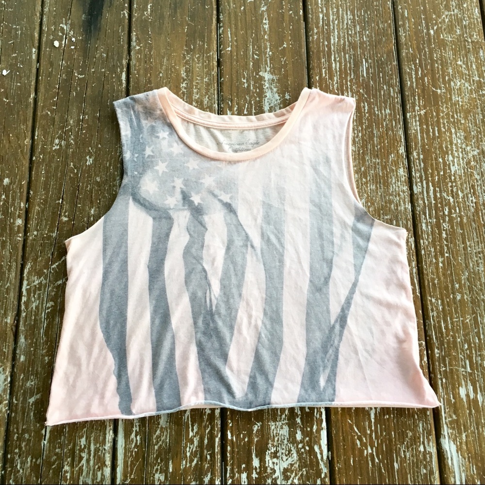 Cropped American Flag Tank Top