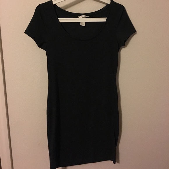 Dark Grey Basic Fitted Dress 🌸 - Picture 1 of 1