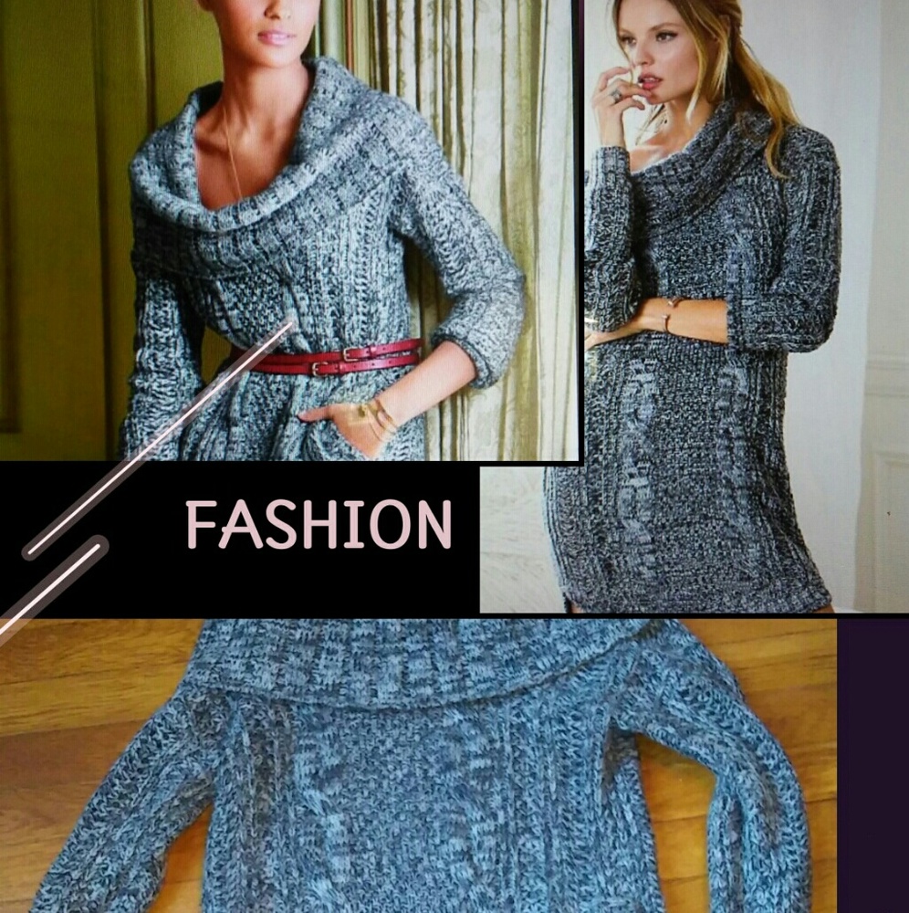 Victoria's secret cable knit cowl sweater dress