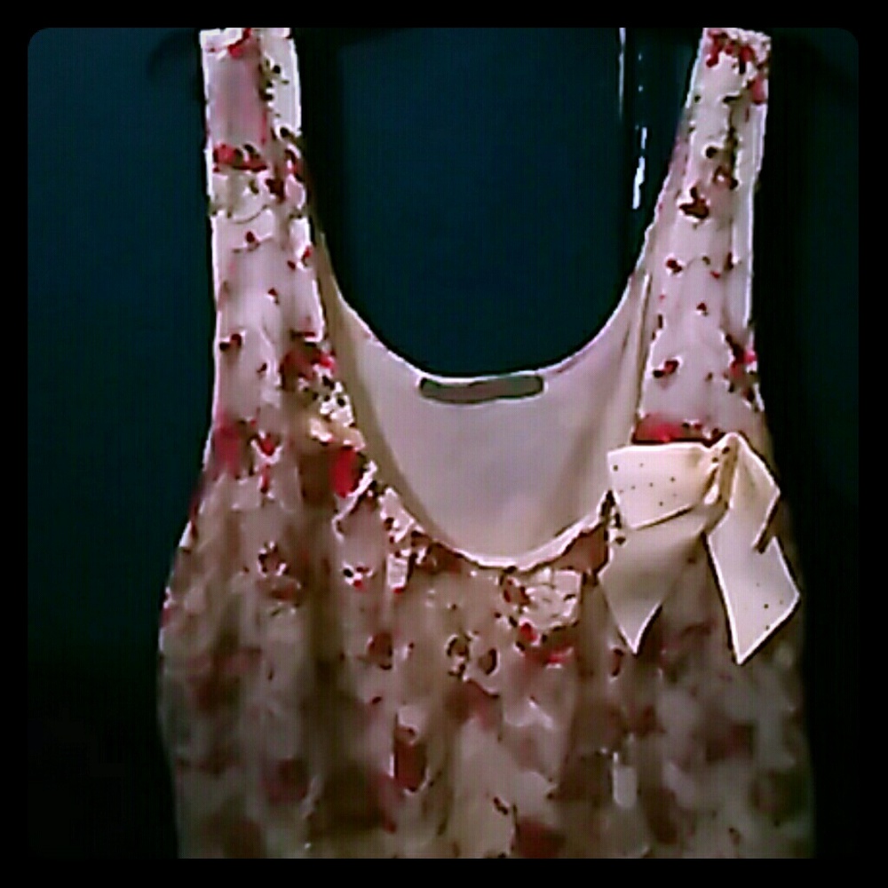 Cream and Red floral lace top