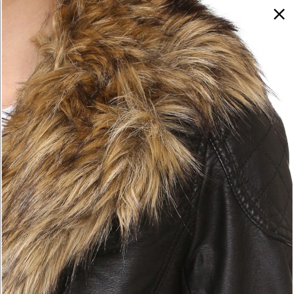 FreePeople Vegan Leather Jacket wFauxFur NEW Reqsz - Picture 3 of 8