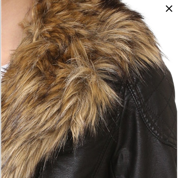 FreePeople Vegan Leather Jacket wFauxFur NEW Reqsz - Picture 3 of 8