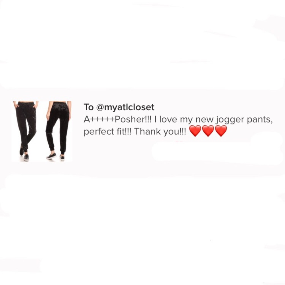 LAST ONE • SIZE XL • Crushed Velvet Black Joggers - Picture 4 of 7