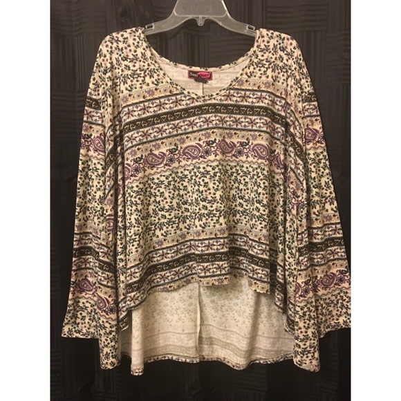 Say What? Tops - Say What? • Printed Hi-Lo Blouse