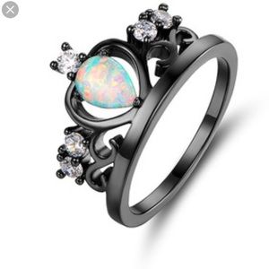 LAST CHANCE Opal and black filigree ring