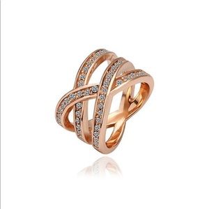 Rose gold Swarovski matrix ring
