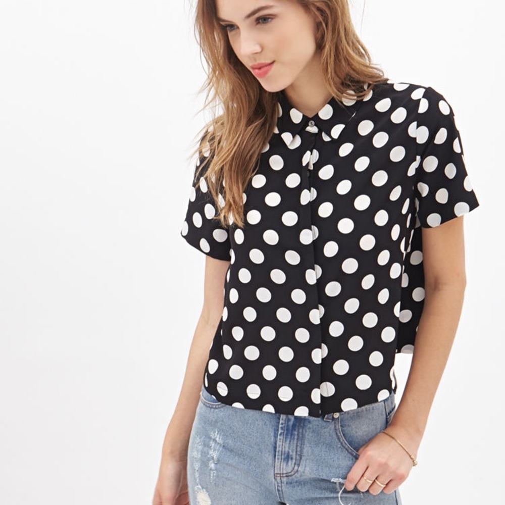 Polka Dot Collard Top