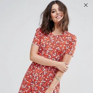 Asos Petite Mini Tea Dress in Floral Print