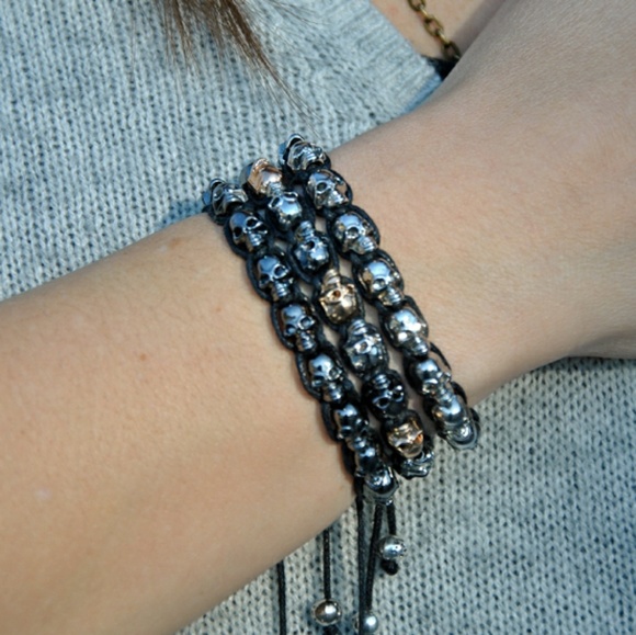 BaubleBar Jewelry - 3 BaubleBar Skull drawcord bracelets BaubleBar Jewelry - 3 BaubleBar Skull drawcord bracelets
