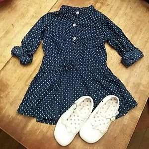 Carter's Navy with polka dots shirt/dress 2T