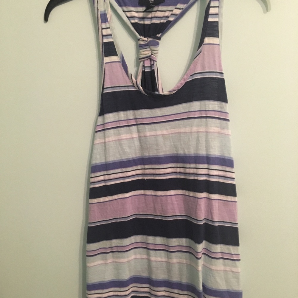 Cute striped tank top with tie in back!