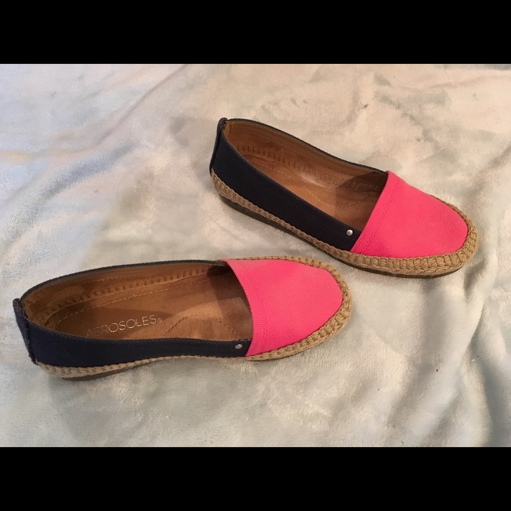 Navy and pink flats Size 5