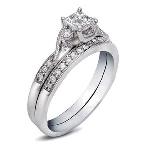 SOLD!! 1/3 Carat Quad Princess-Cut Diamond Set