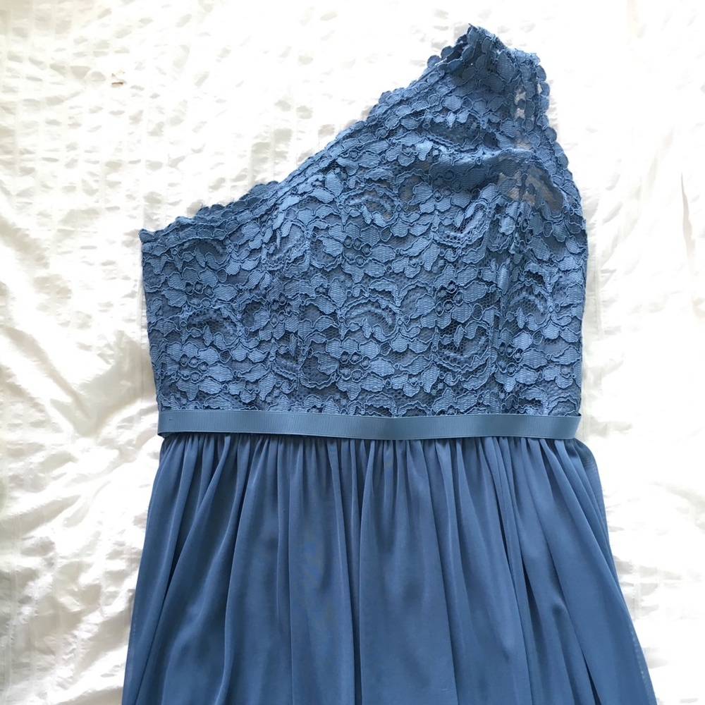 David’s Bridal Lace One Shoulder Bridesmaid Dress