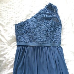 David’s Bridal Lace One Shoulder Bridesmaid Dress