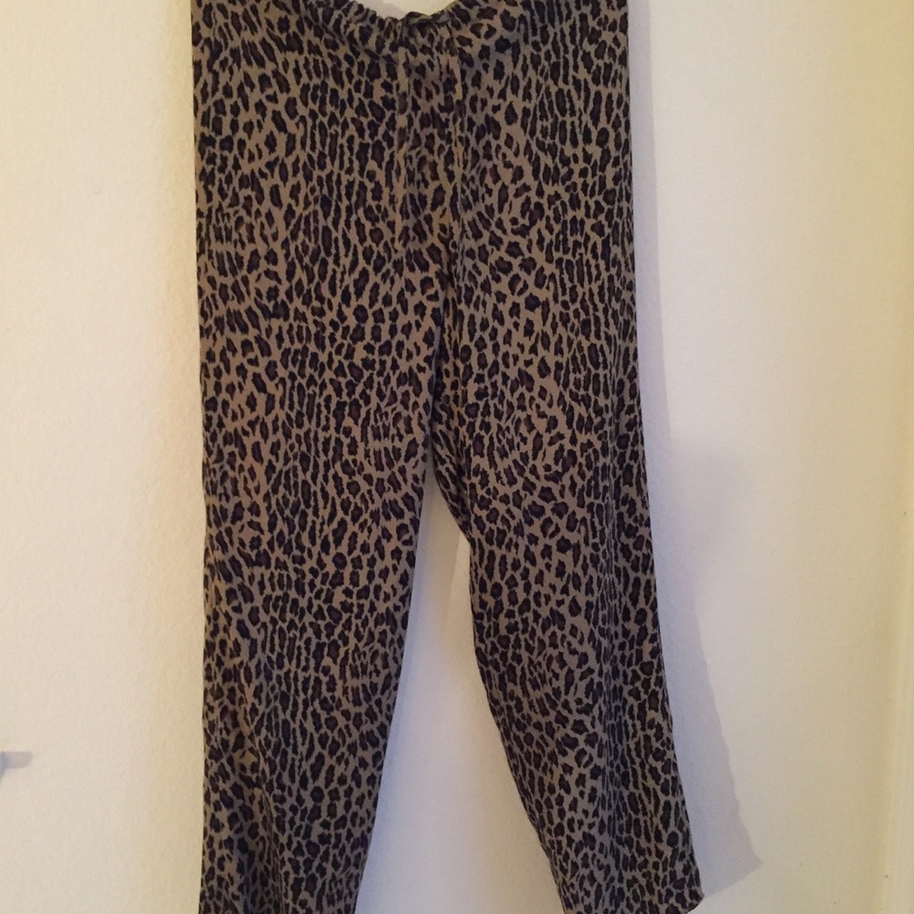 Ralph Lauren Silk Georgette Leopard Print Pants