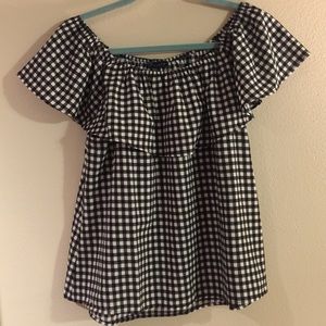 Gingham off the shoulder top