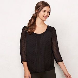 Lauren Conrad Swiss Dot Pintuck Top