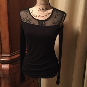 Black cold shoulder Venus top