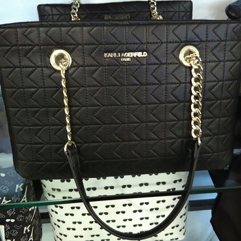 Karl Lagerfeld medium black stich purse