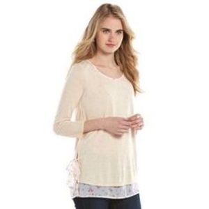 Lauren Conrad Mock Layer Tunic Top