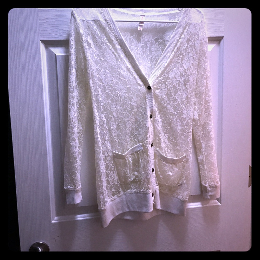 Cream lace cardigan