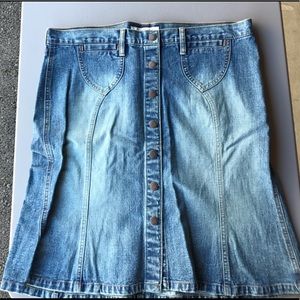 A&F Button Front Jean Skirt