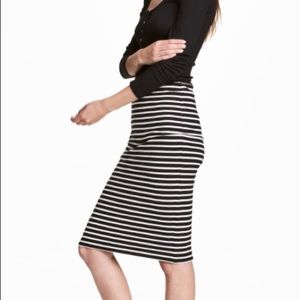 H&M Striped Pencil Skirt