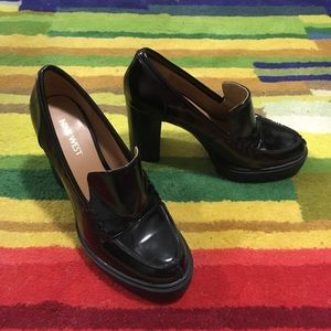 New Black Nine West Platform Heels Loafers