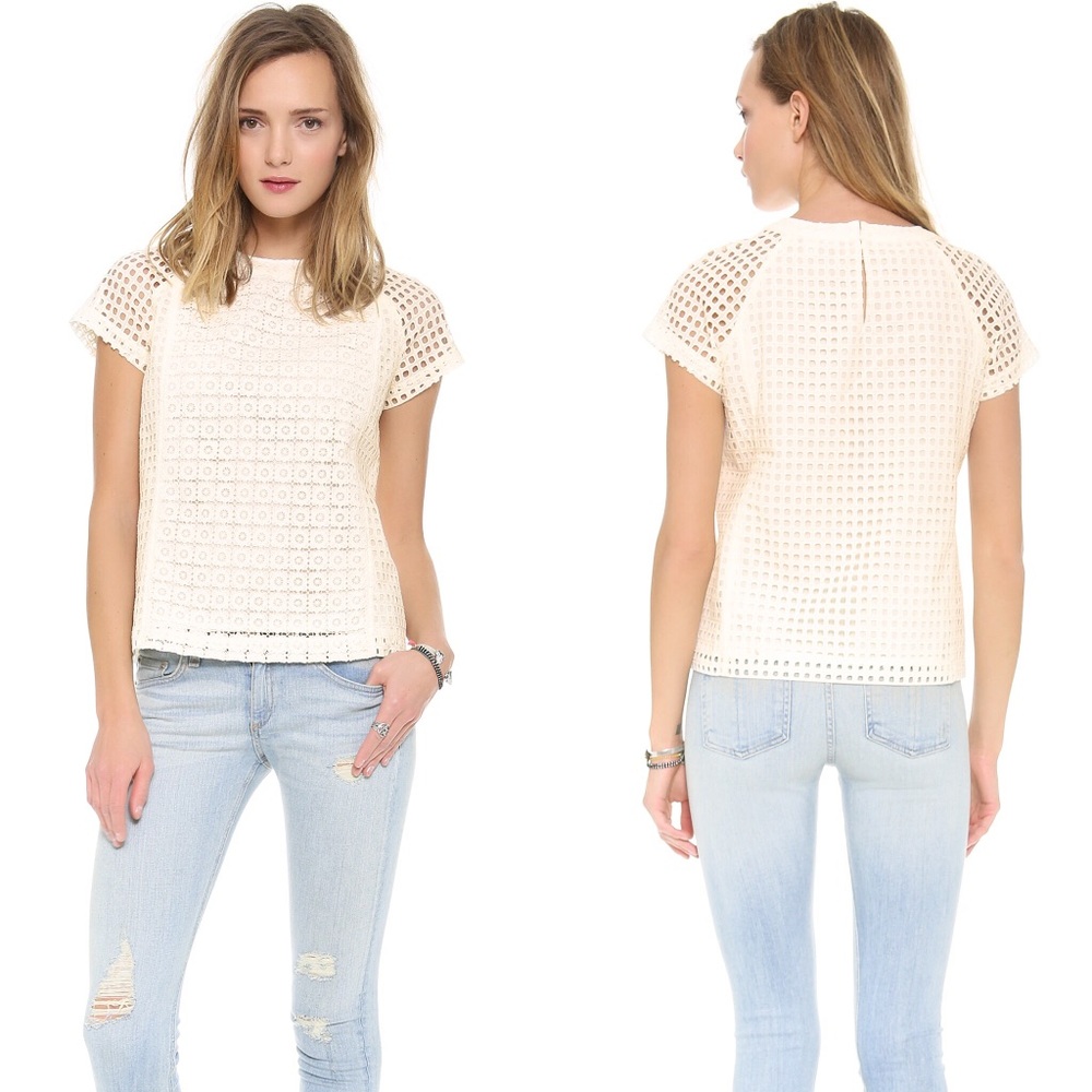 Madewell Eyelet Hideaway Ivory Top