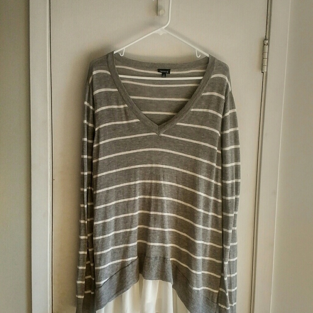 Torrid layer stripped sweater
