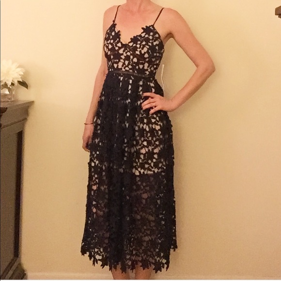 Aqua Dresses & Skirts - Aqua Navy Blue Lace Dress NWT