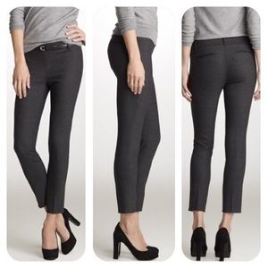 J. Crew City Fit Dark Grey Cropped Pants, 0