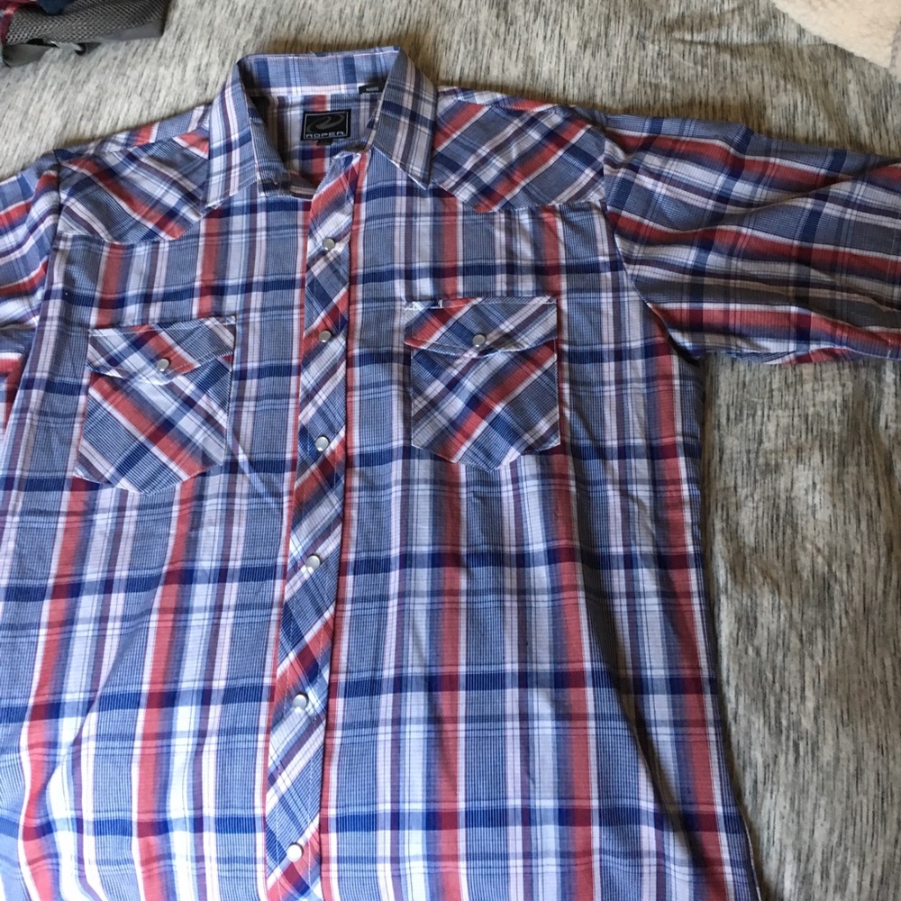 NEW! Men's short sleeve button up shirt L-Tall