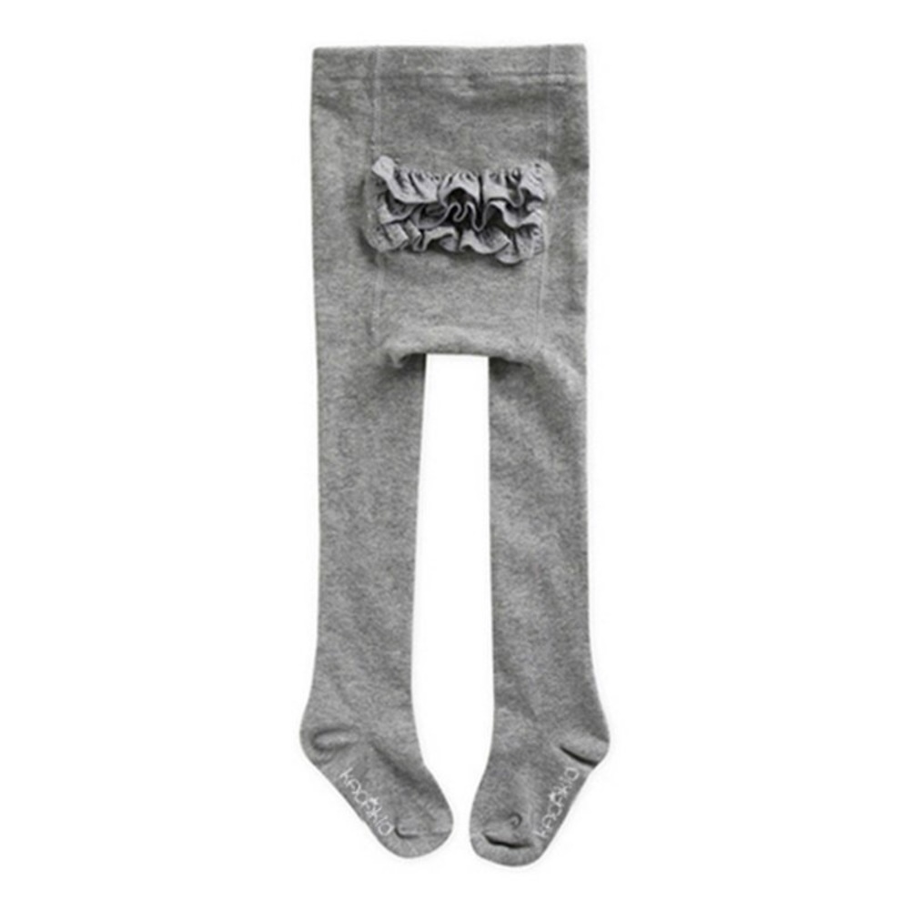 Baby Girl Lace Ruffle Panyhose - Gray