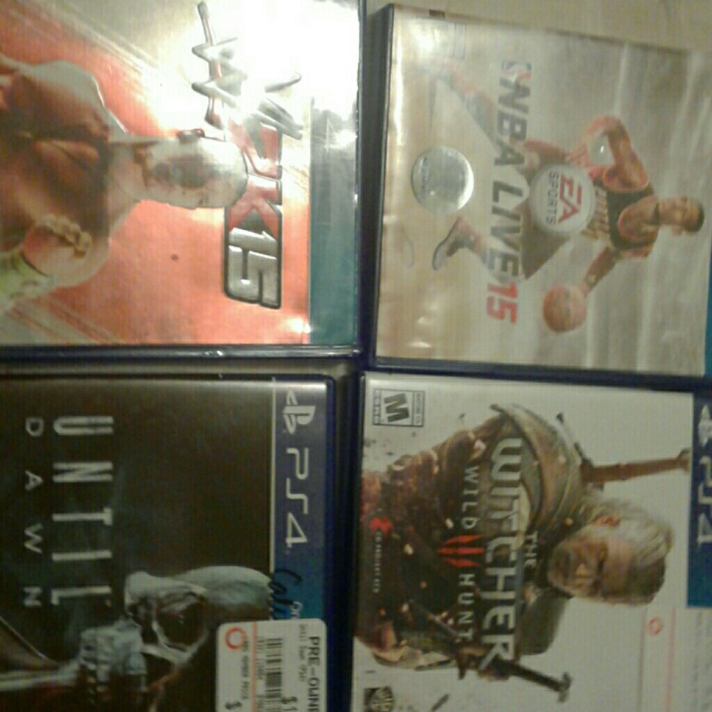Ps4 unitl dawn,wicher3,2k15live,wwe15