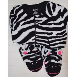Nick & Nora Adult Zebra Onesie