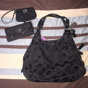 Coach Madison w/ checkbook wallet & wristlet.