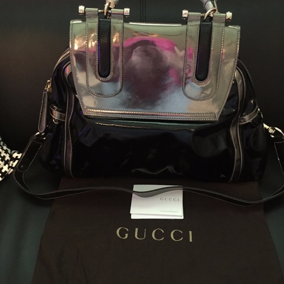 Authentic Gucci bamboo leather patent bag - Picture 3 of 7