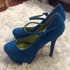 BLUE SUADE HEELS