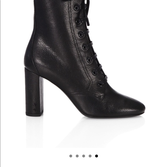 Saint Laurent leather lace up booties - Picture 5 of 5