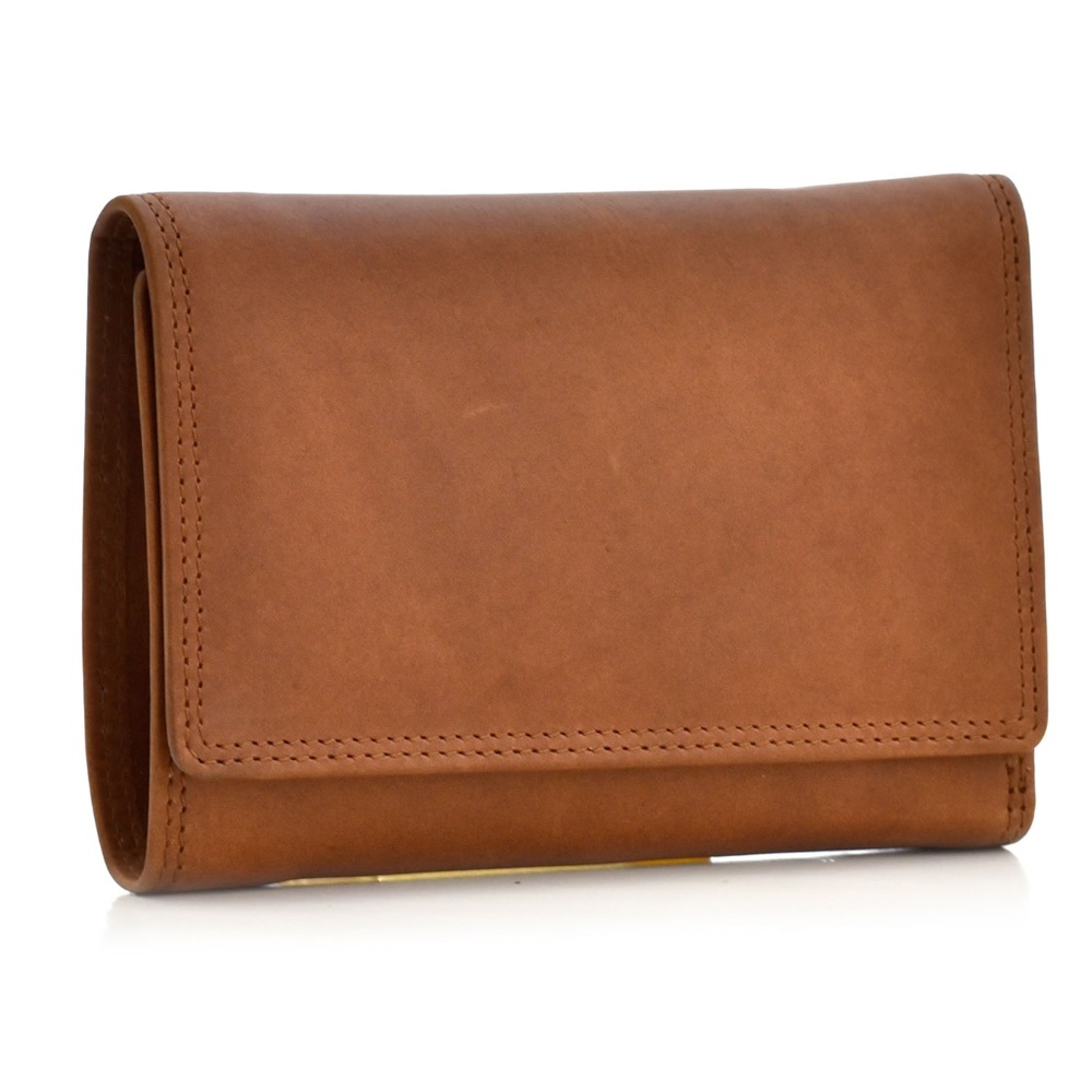 300799-CG Ladies Trifold Leather Wallet with Snap