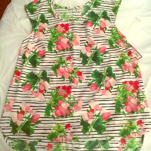 NWT Floral and Striped Blouse