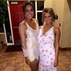 White Long Sleeve Formal Dress