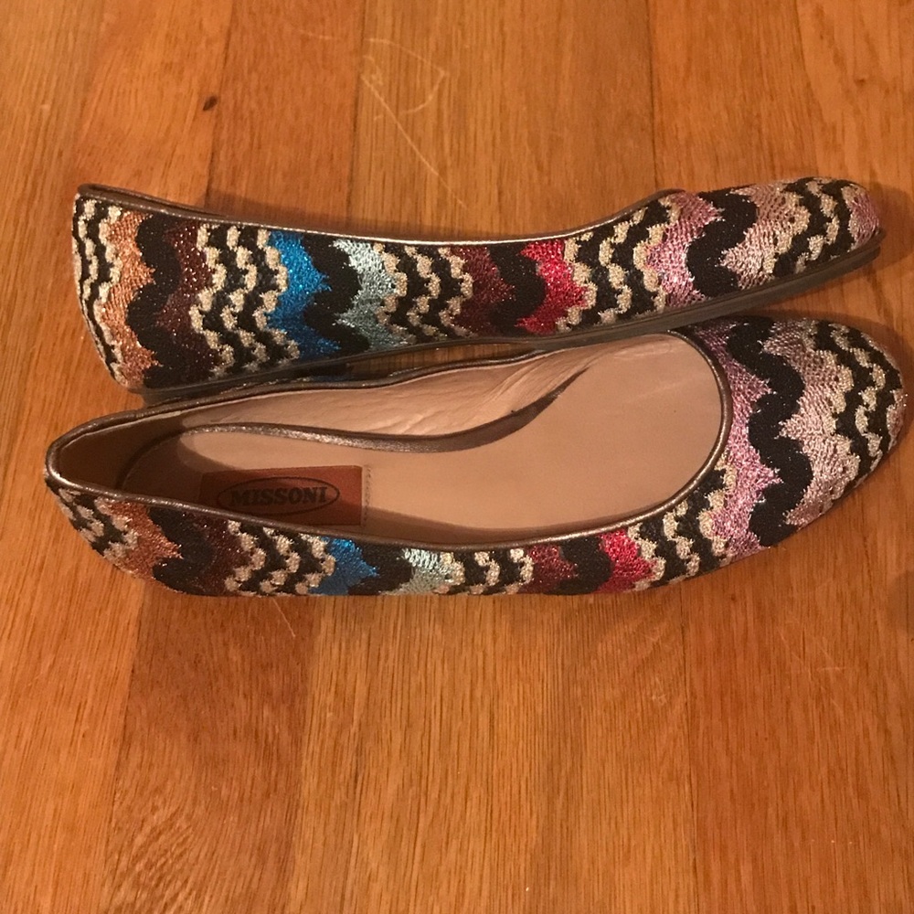 Shimmery Chevron Missoni Ballet Flats