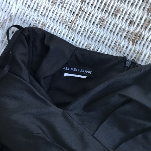 {ALFRED SUNG} (NORDSTROM) Black Strapless Party Dress - Picture 6 of 10